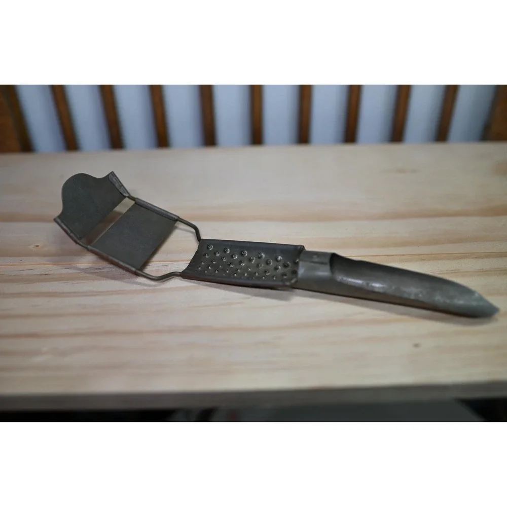 Vintage Corer Ice Shaver Grater Kitchen Utensil Silver Metal 9 Inch Primitive